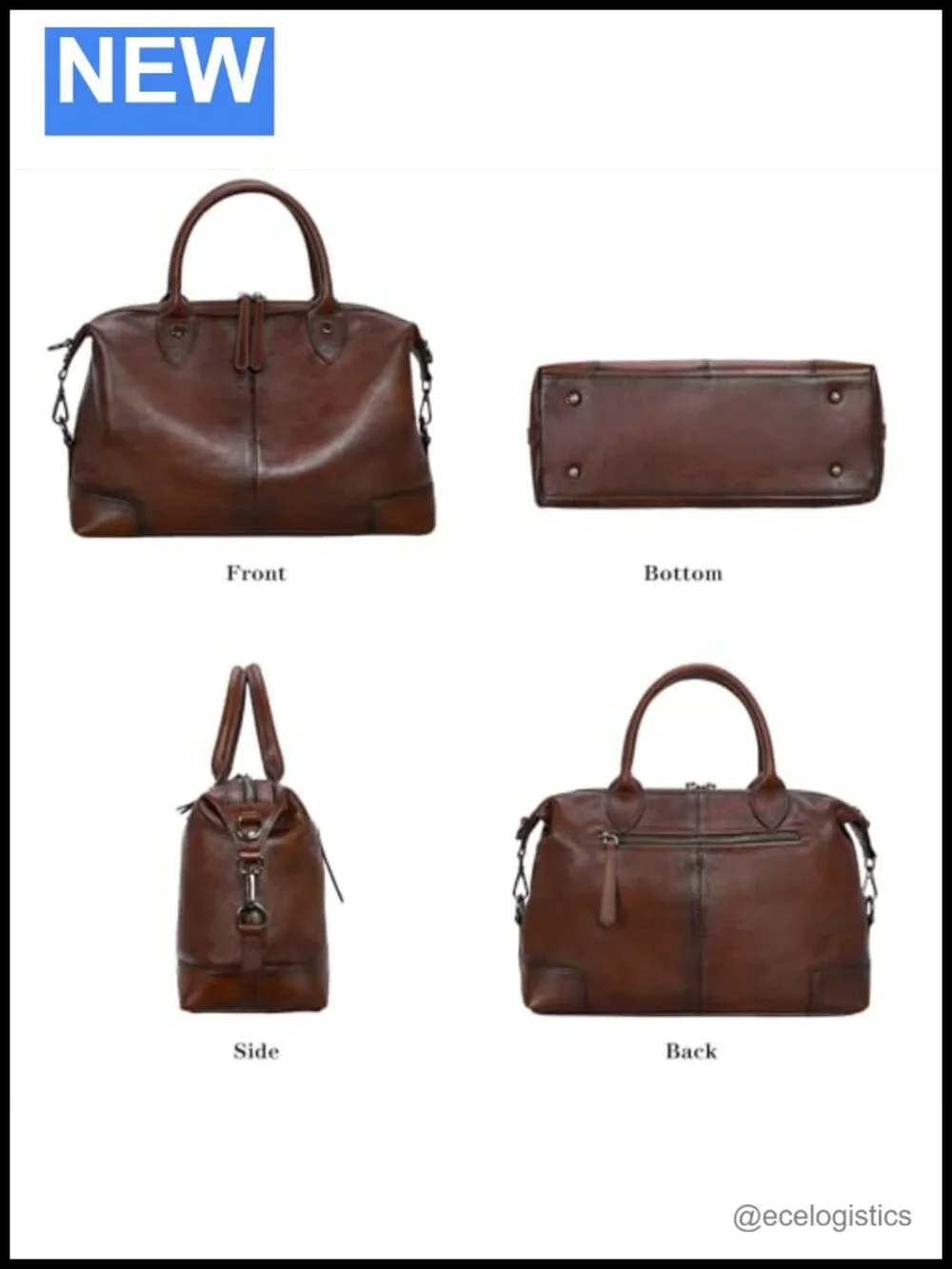 Genuine Leather Satchel Tote Bag Women Large Capacity Top Handle Handbag Vintage